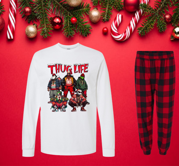 Thug Life Christmas Flannel Set